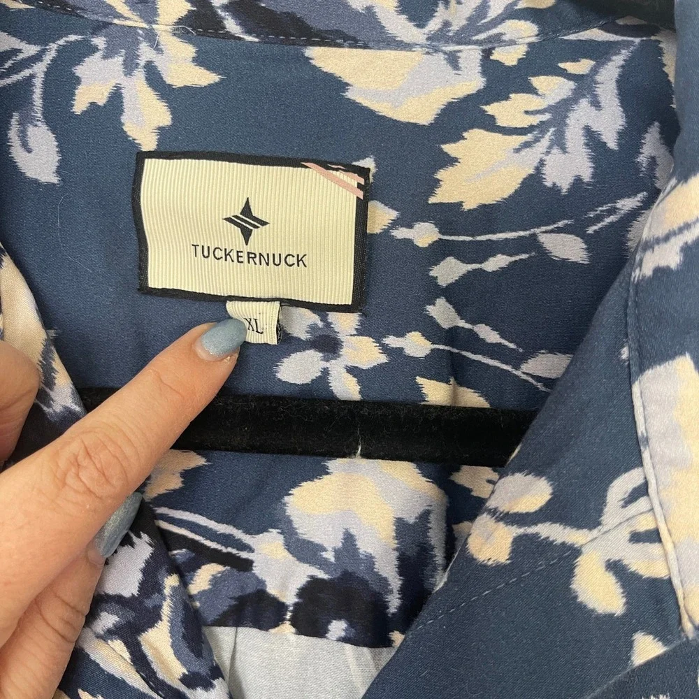 Tuckernuck NWOT Indigo Reflection Stretch Cotton Megan Dress Women's Size XL - Picture 6 of 11